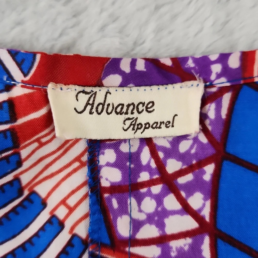 Advance Apparel Ankara AFRICAN Bell Sleeve print dress free size - Picture 10 of 14